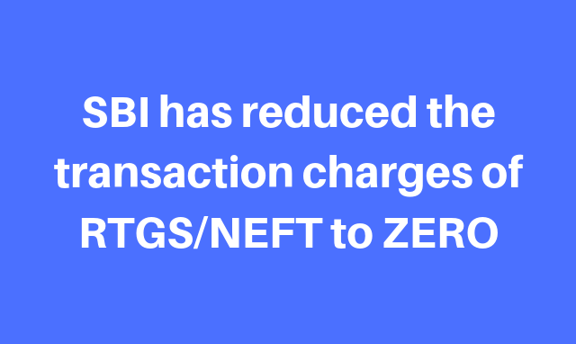 SBI transaction charges reduced