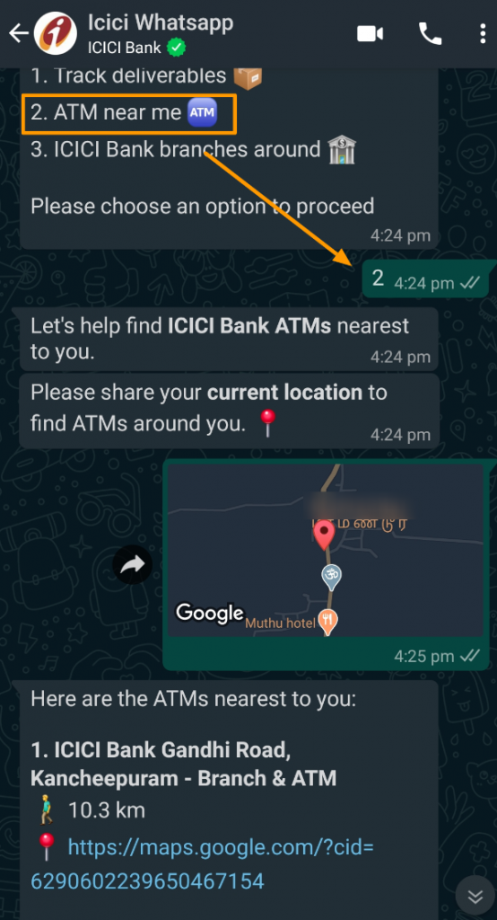 WhatsApp Banking By ICICI