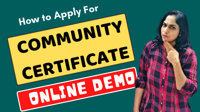 How To Apply For Community Certificate Online